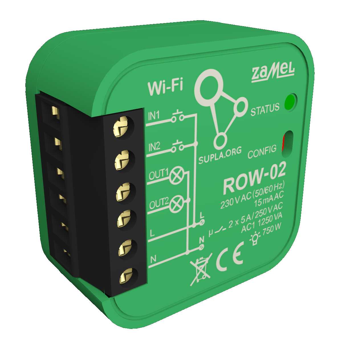 Zamel - Zamel ROW-02 -2 kanal WiFi Av og på bryter for fast