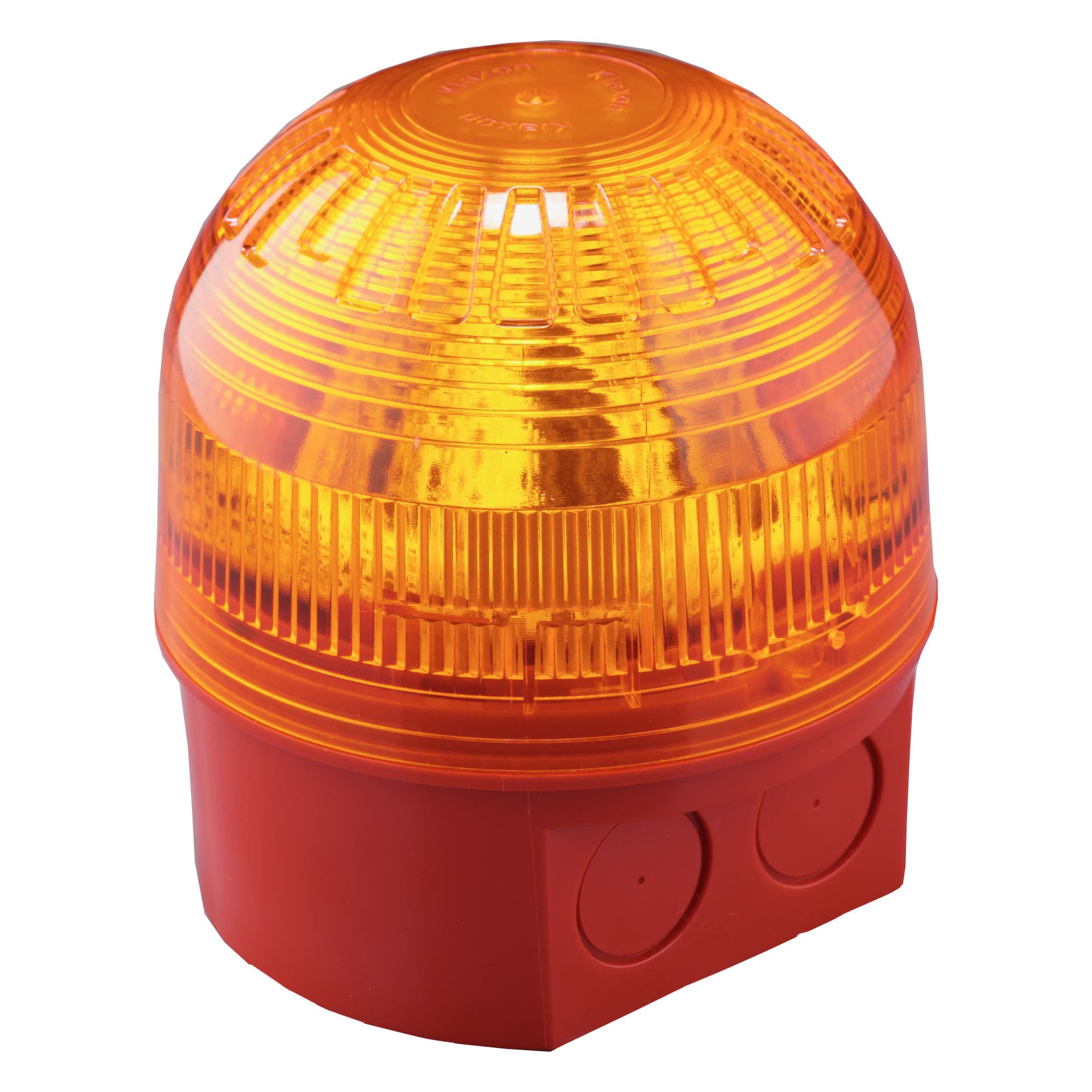 Klaxon - Komplett xenon lampe med blitz lys. 10-60VDC, 700mA, Oransje blitz, IP65. 104mm x 100mm dia.