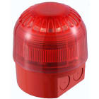 Klaxon - Elektronisk sirene,rød LED blink lys,dyp base.PG nippel.110/230VAC,80mA,102dB,32 toner,IP65