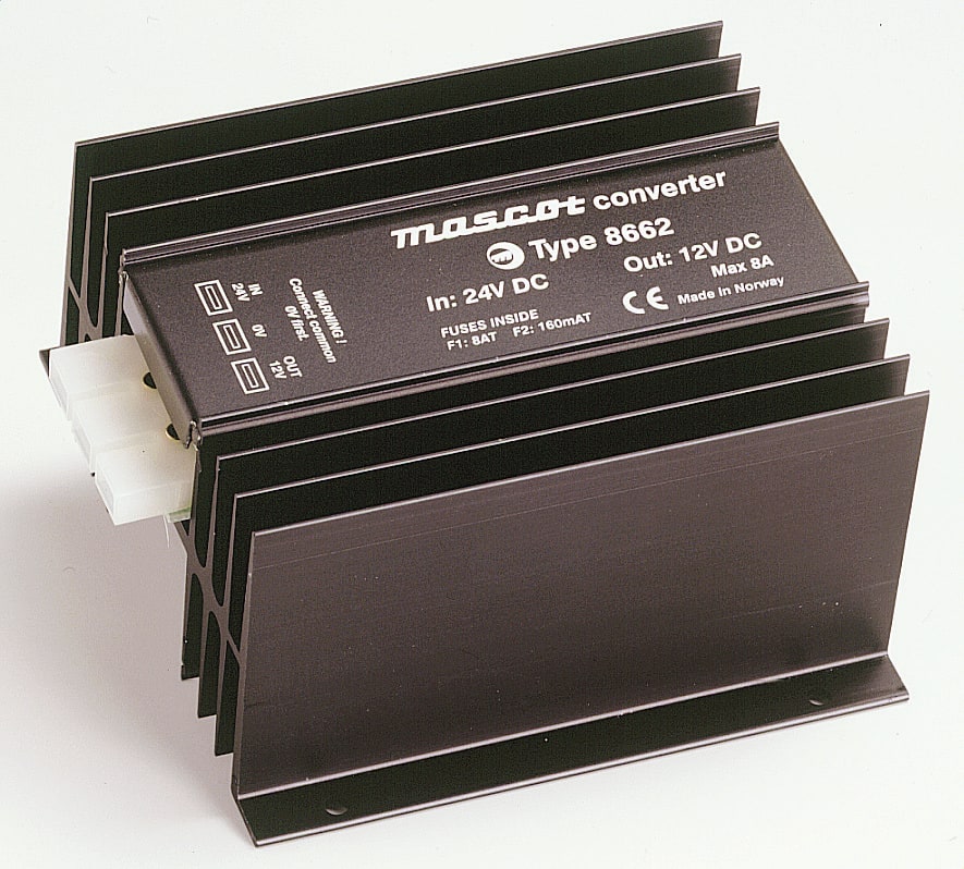 Mascot - 8662 Converter Lineær - 24/12VDC stablisert - 6A kont./8A kortv - uten galvanisk skille