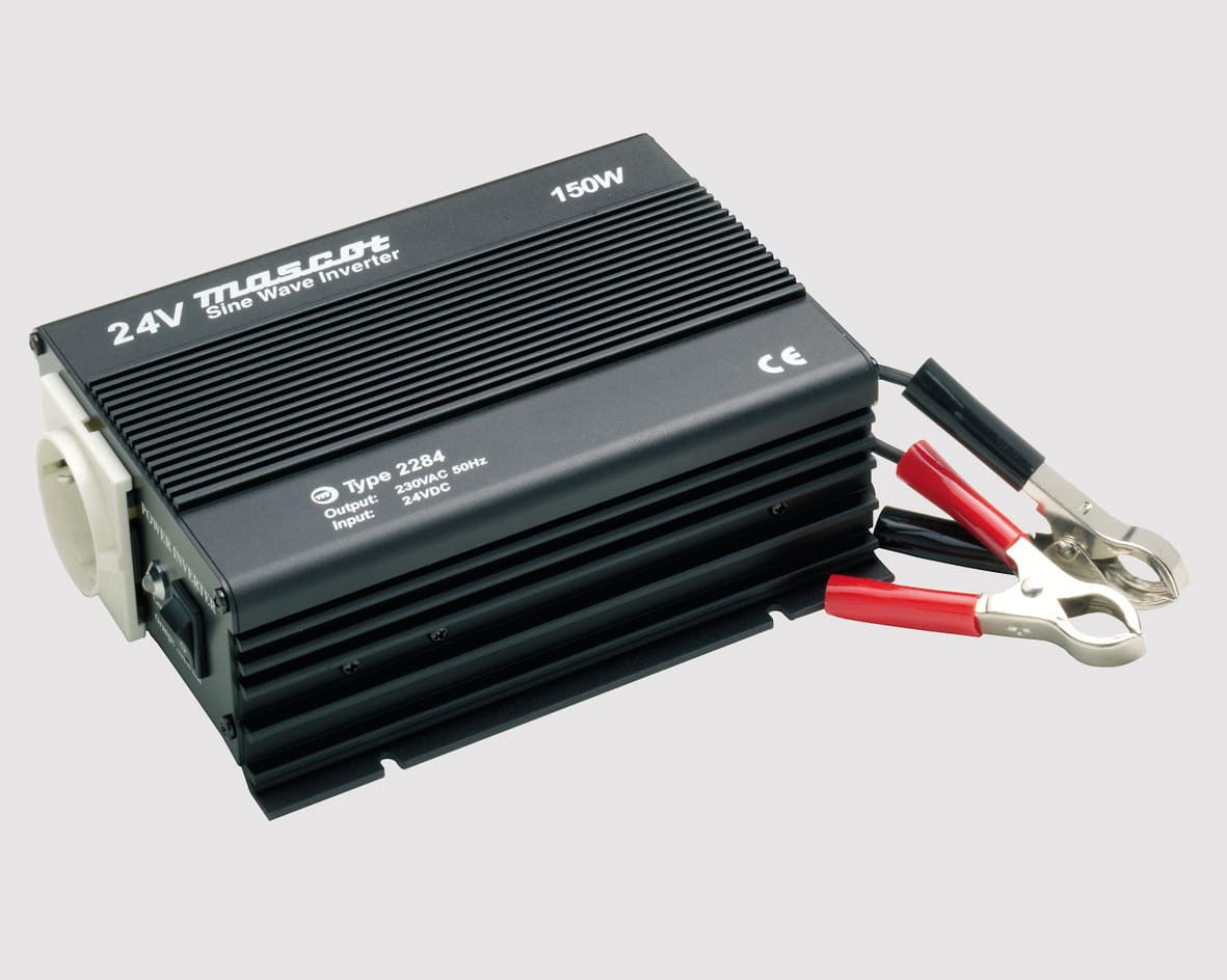 Mascot - 2284 Inverter Ren sinus Switch mode - 24VDC/230VAC - maks 150W - Batteriklemmer