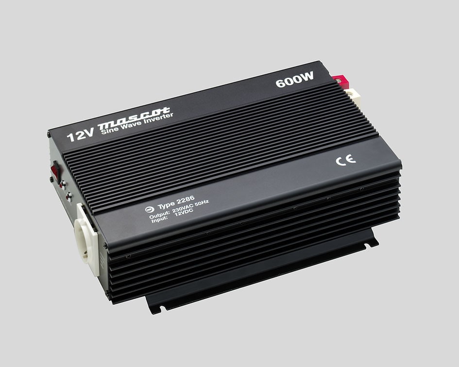 Mascot - 2286 Inverter Ren sinus Switch mode - 12VDC/230VAC - maks 600W - Skruterminaler