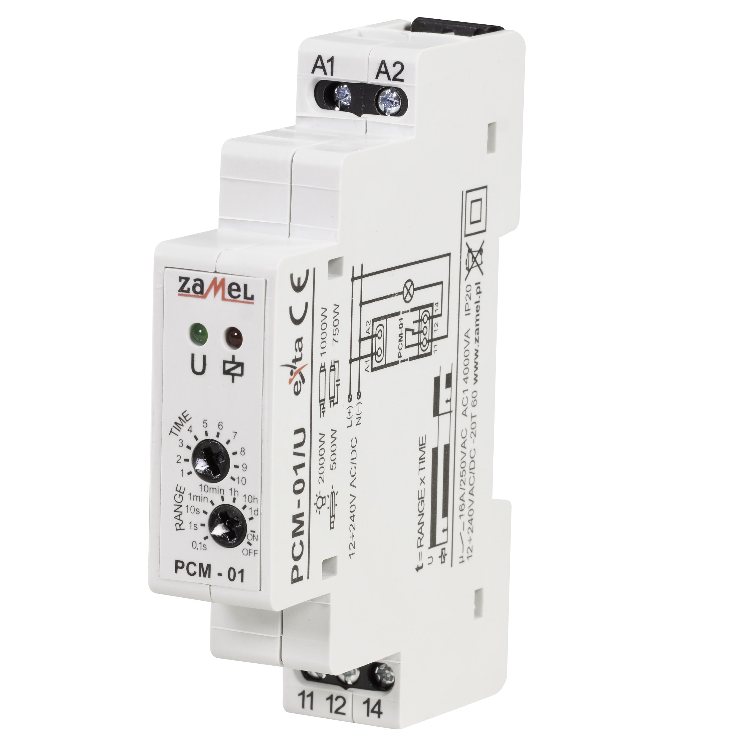 Zamel - ZAMEL PCM-01/U DIN DIGITALT TIDSRELE, 12-230VAC/DC
