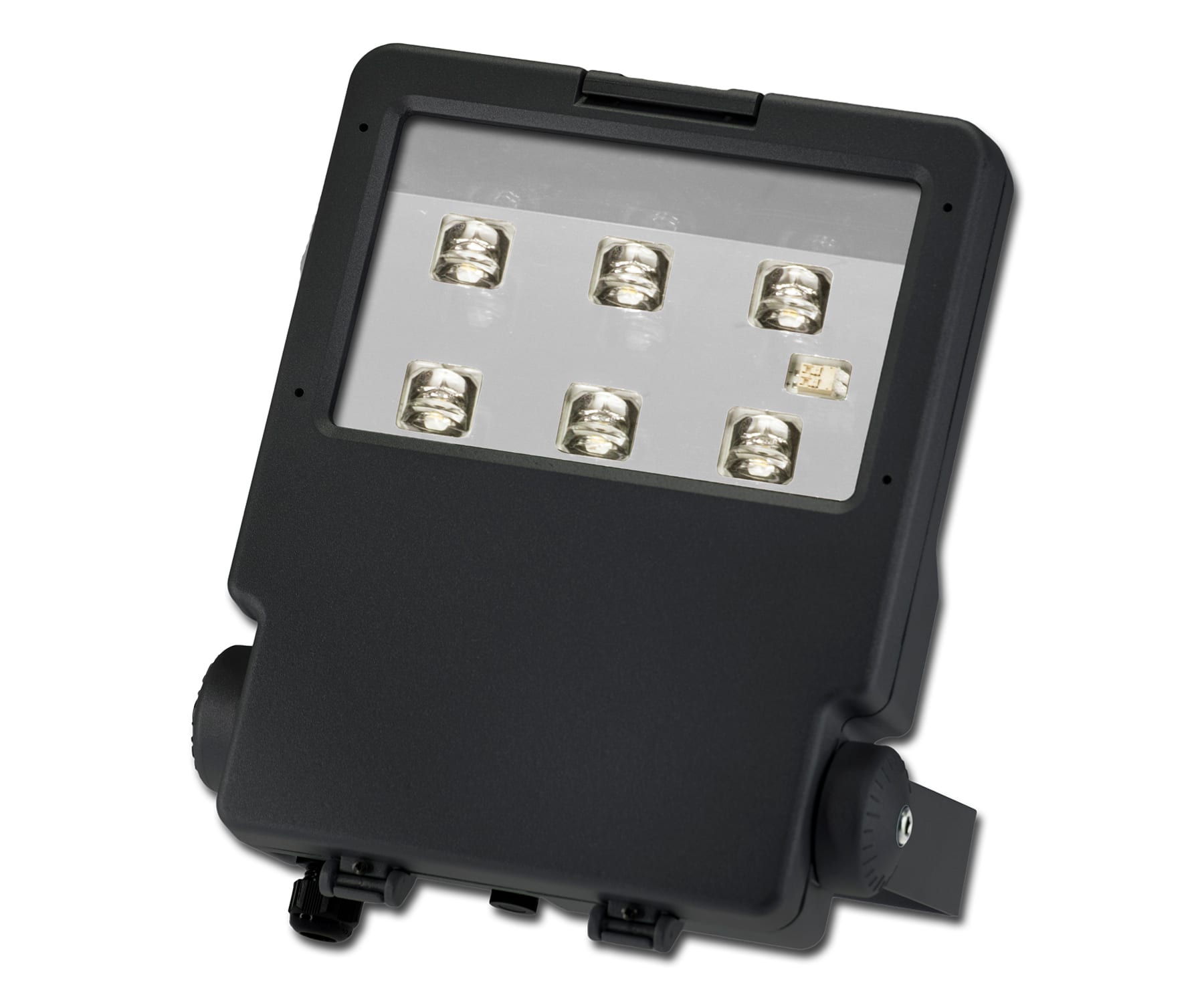 LEG - Asymmetrisk LED lyskaster 52W IP66 4000K, herdet sikkerhetsglass. RAL 7021, Grafitt grå
