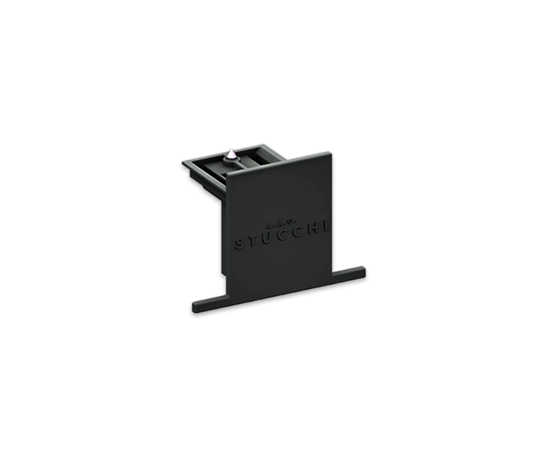 Stucchi - Onetrack endekappe for 3-tennings skinne, innfelt med DALI. Sort