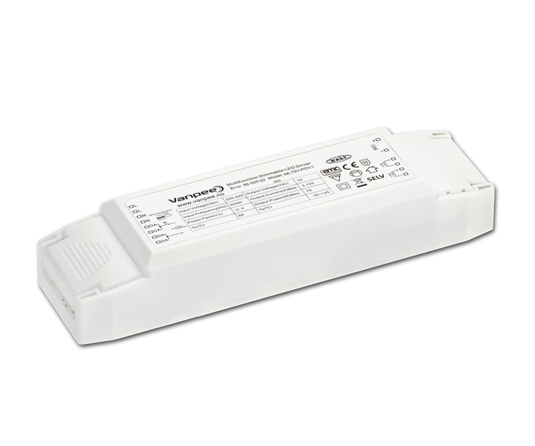Merrytek - LED Driver 24V 75W Dali / 1-1