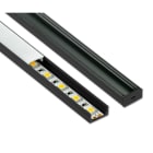 Vanpee - Alu.profil slim Svart 2M Opal/klar 12mm