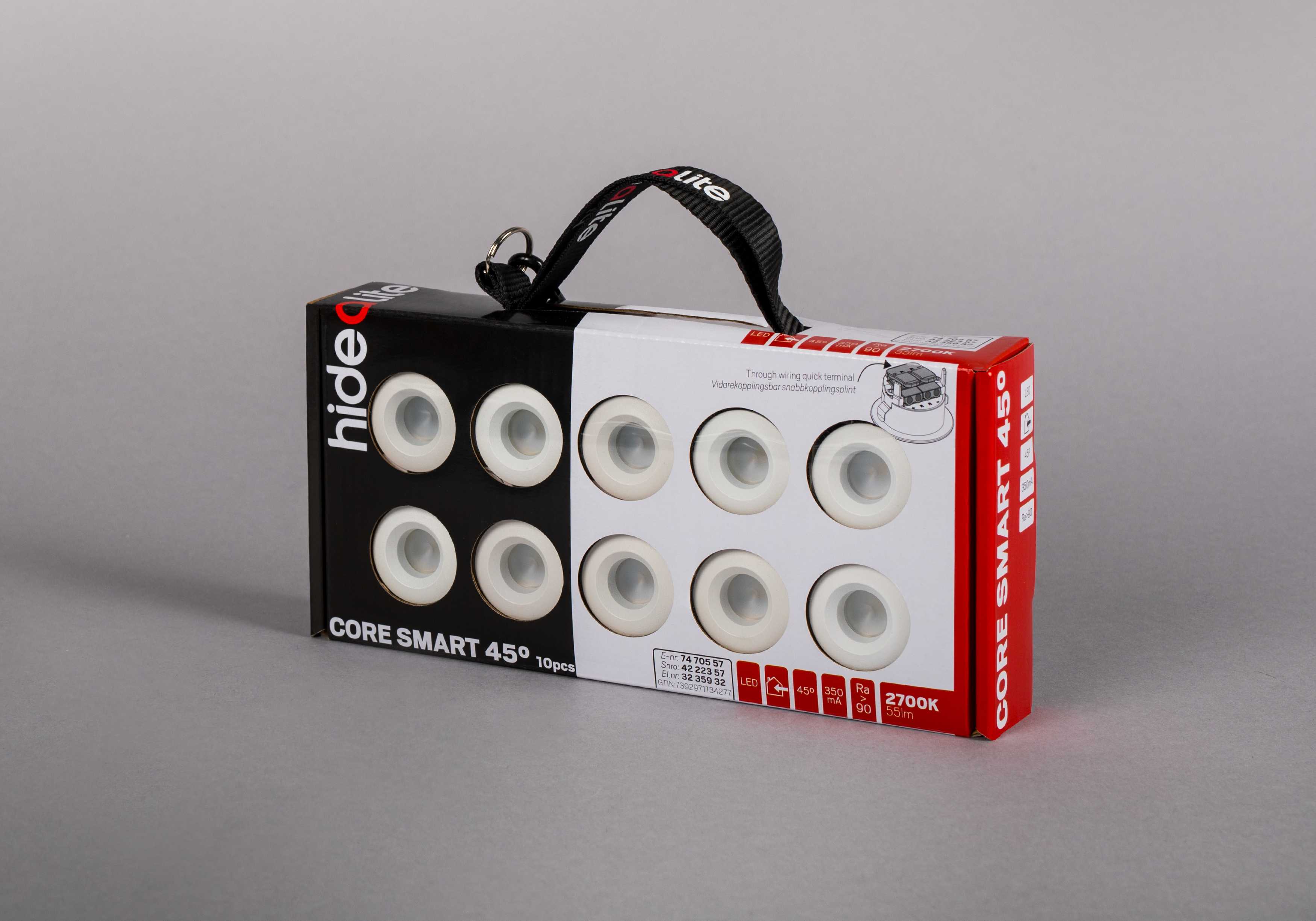 Hide-a-lite - Core Smart 45° 10Pk Hvit 3000K