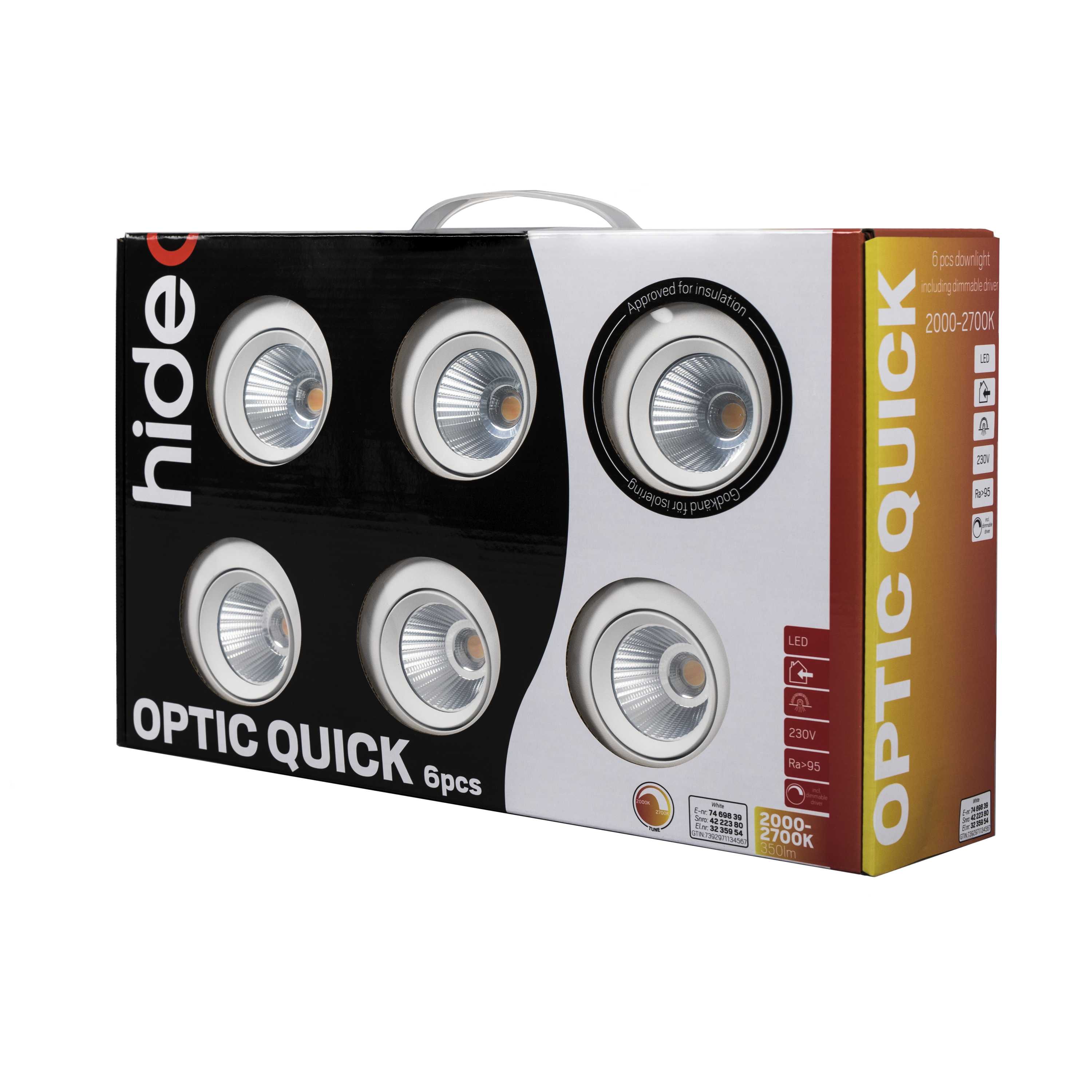 Hide-a-lite - Optic Quick Iso 6Pk Hvit Tune