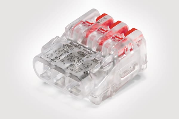 HellermanTyton - HelaCon Innstikklemme HCR-3 for fleksible og stive ledere. Kan åpne og lukkes etter ønske