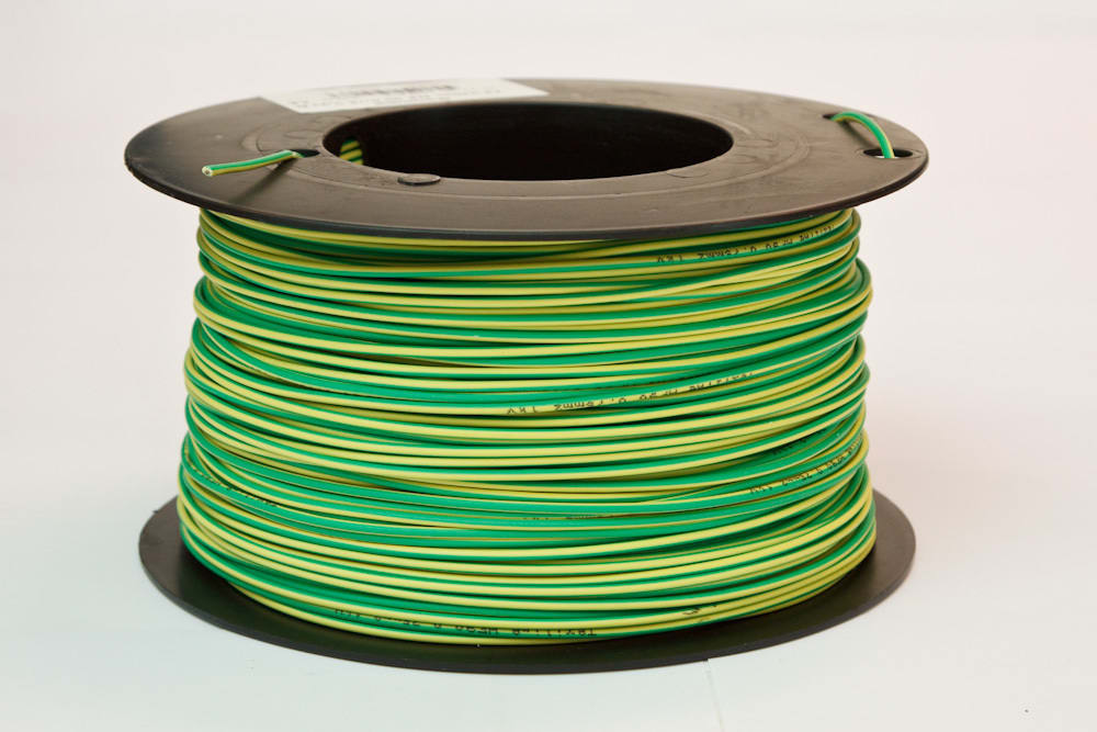 Amokabel - TEXILINE HF 0,75MM GUL/GRØNN 125GR C, HALOGENFRI