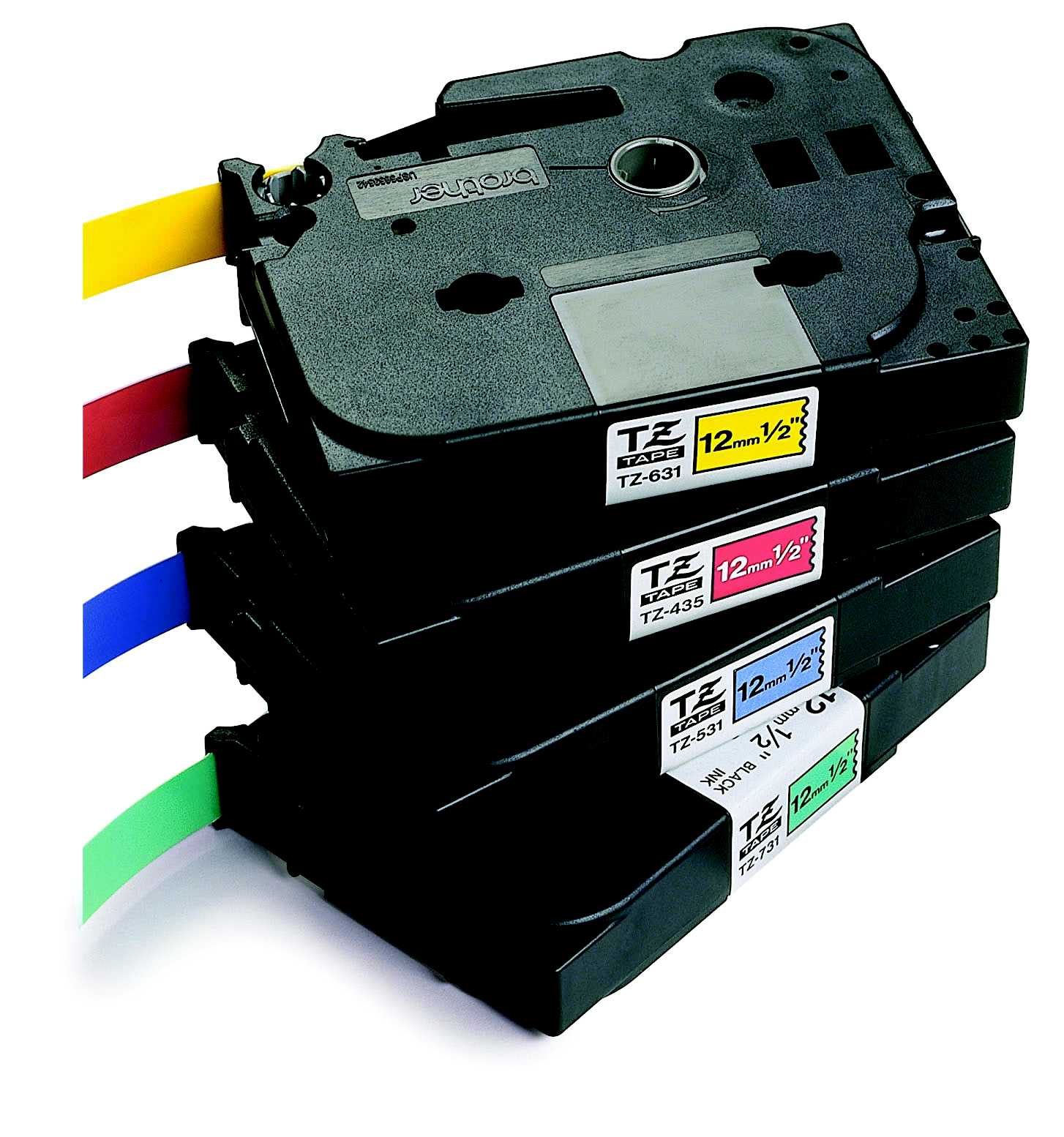 Brother - TZC-31 Tape 12mm sort på fluor gul