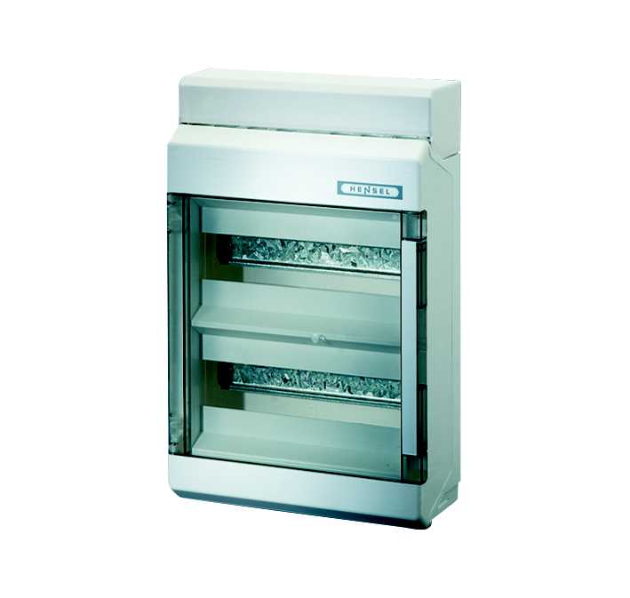 Hensel - SIKR.SKAP KV 0124, 24 MOD. M/KLAR DØR 371X263X117MM