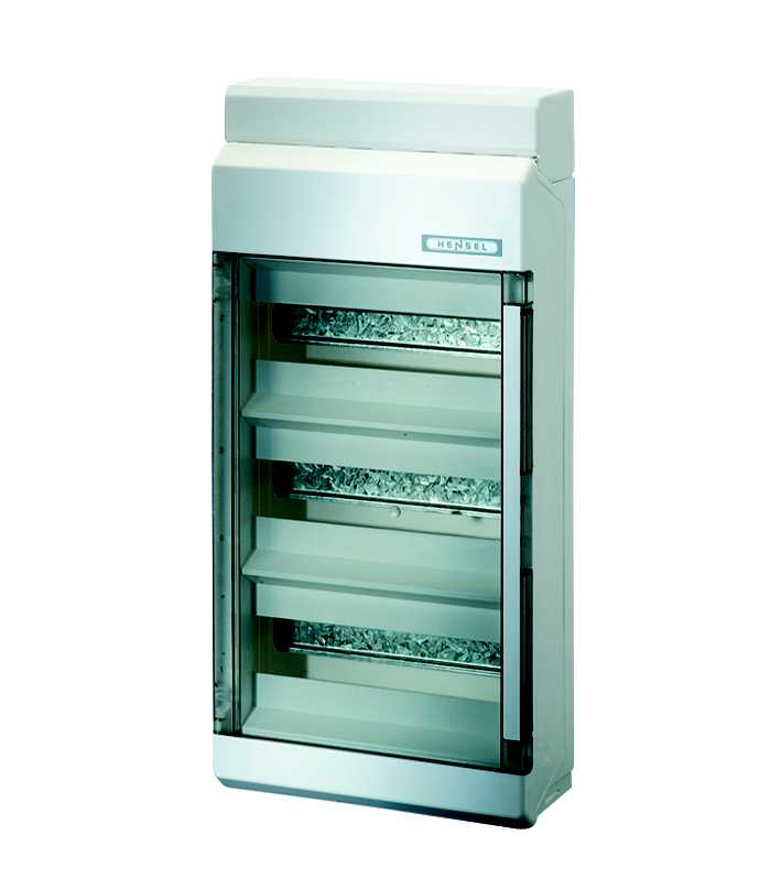 Hensel - Sikr.skap KV 0136, 36 mod. m/klar dør 516x263xX117mm
