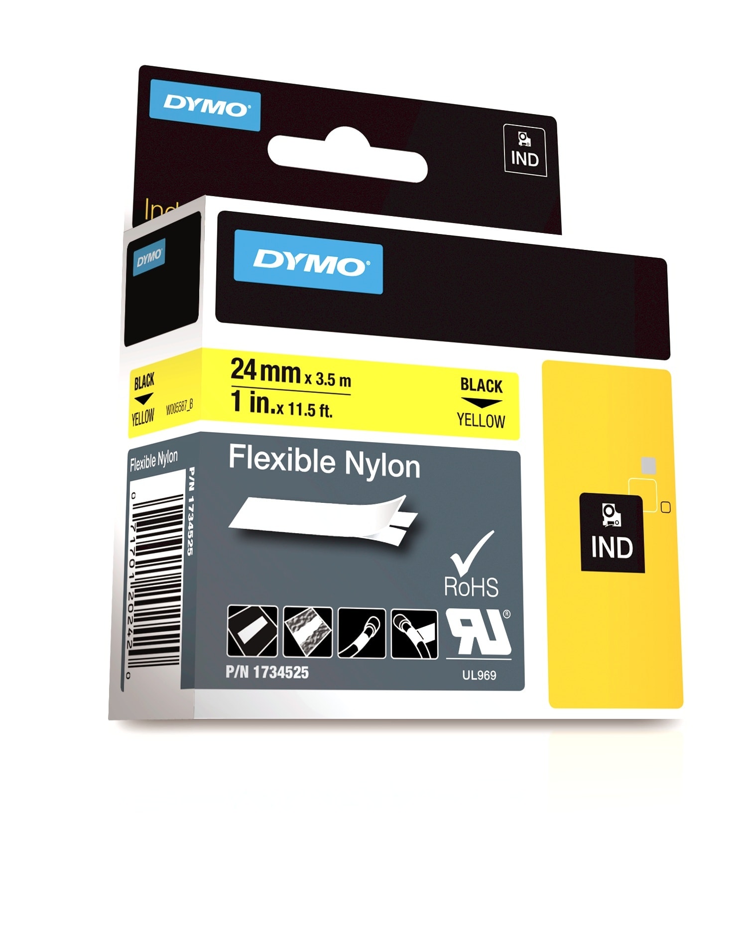 Dymo - 3M FL.NYLON 24MM SORT/GUL (PL