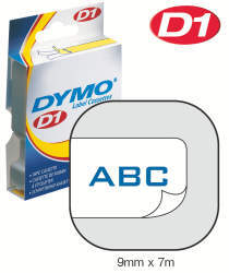 Dymo - D1 9MM BLÅ/HVIT