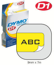 Dymo - D1 9MM SORT/GUL