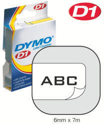 Dymo - D1 6MM SORT/HVIT