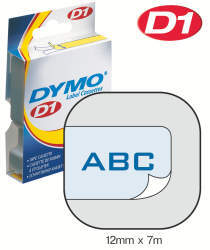 Dymo - D1 12MM BLÅ/KLAR