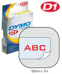 Dymo - D1 12MM RØD/KLAR