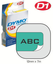 Dymo - D1 12MM SORT/GRØNN