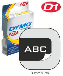 Dymo - D1 19MM HVIT/SORT