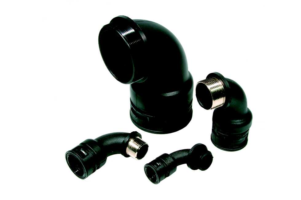 Reiku - Nippel vinkel til NW23 VPBRB-23P21 med plastgjenger. DNV godkjent