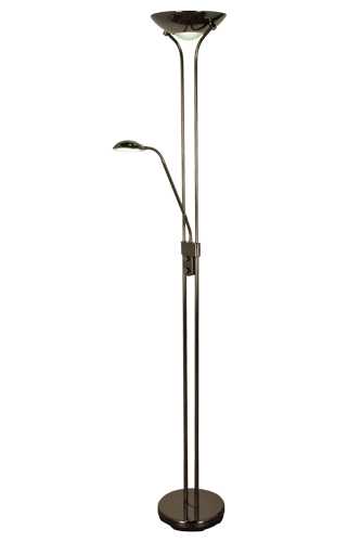 Aneta Lighting - NICE gulvuplight svartkrom, LED 20W + 5W