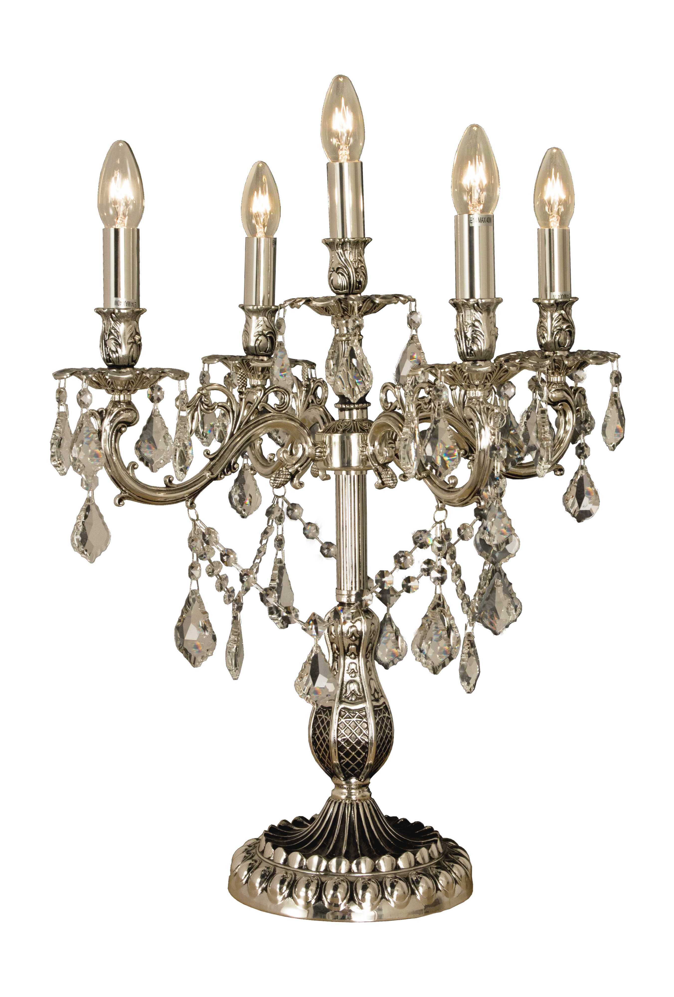 Aneta Lighting - ALLINGTON bordlampe 5-arm antikksølv, E14