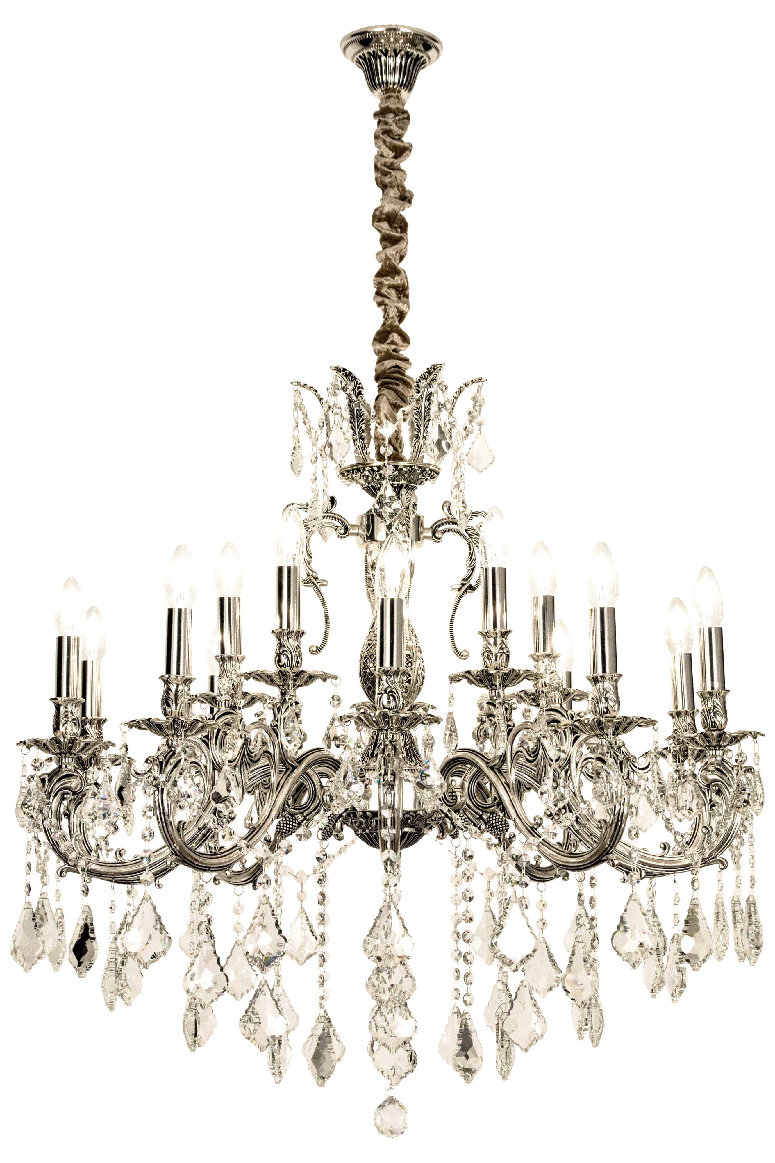 Aneta Lighting - ALLINGTON takkrone 15-arm antikksølv, E14