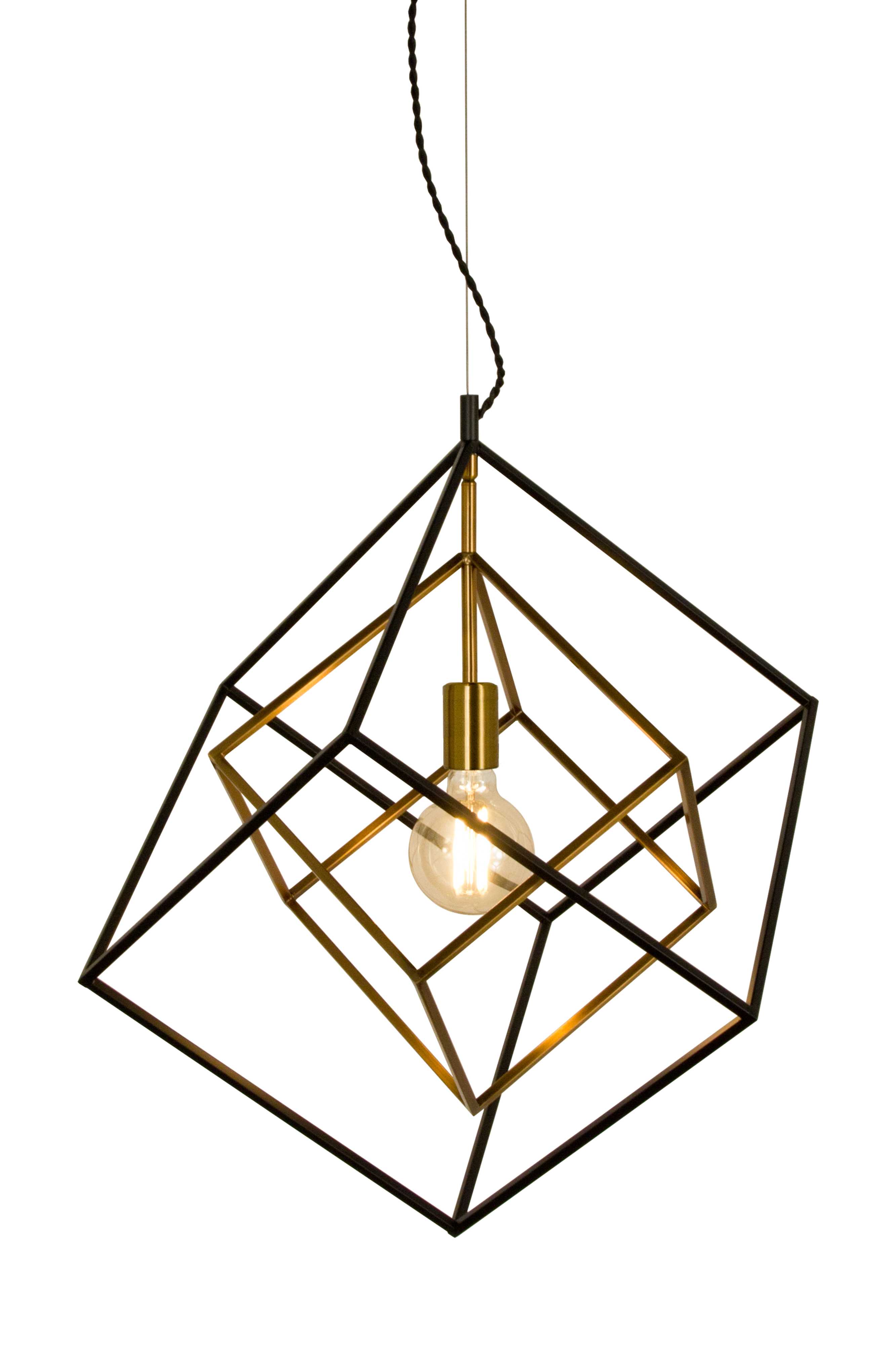 Aneta Lighting - CUBES taklampe svart/messing, E27