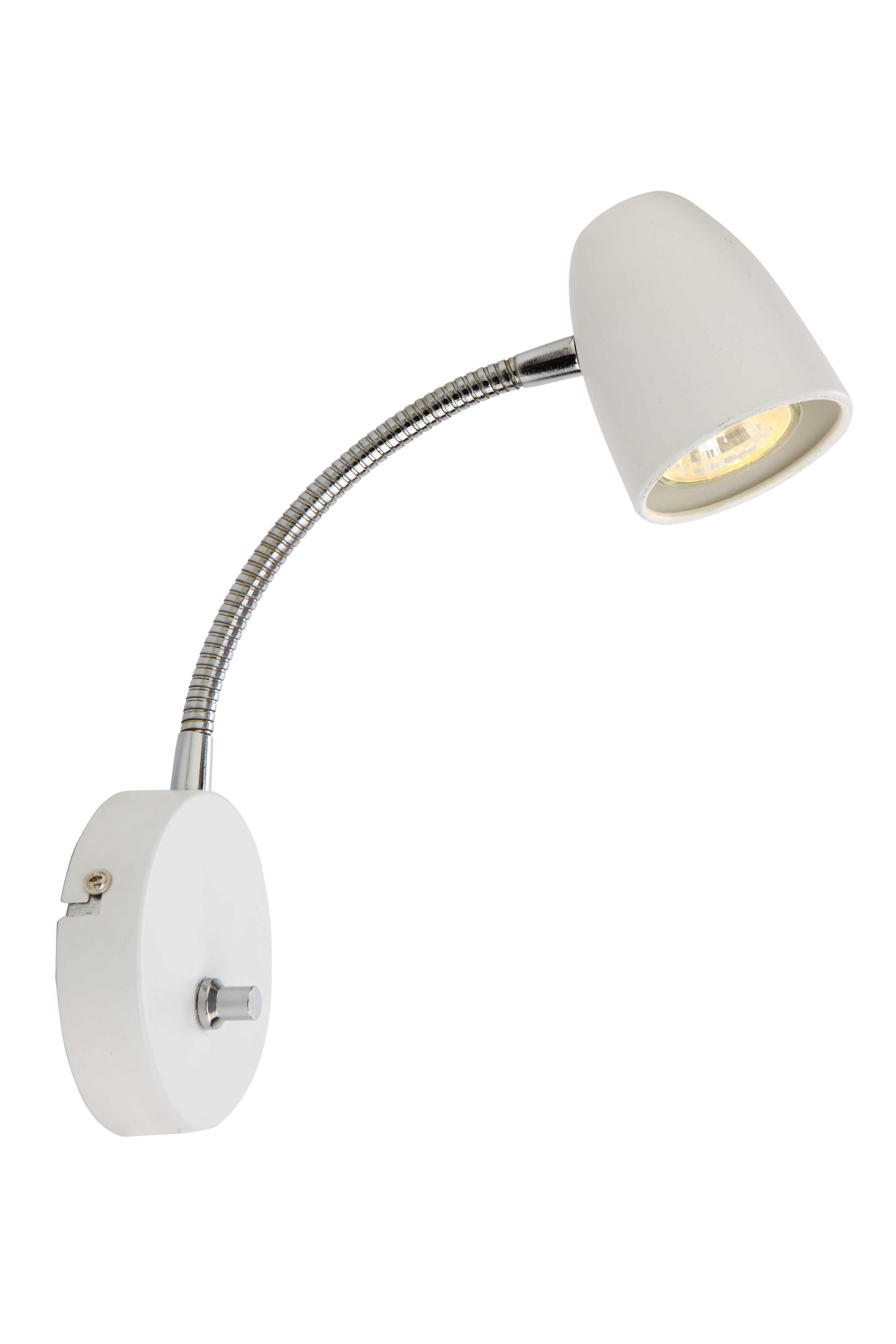 Aneta Lighting - SANDNES vegglampe hvit m/dimmer, max 6W GU10
