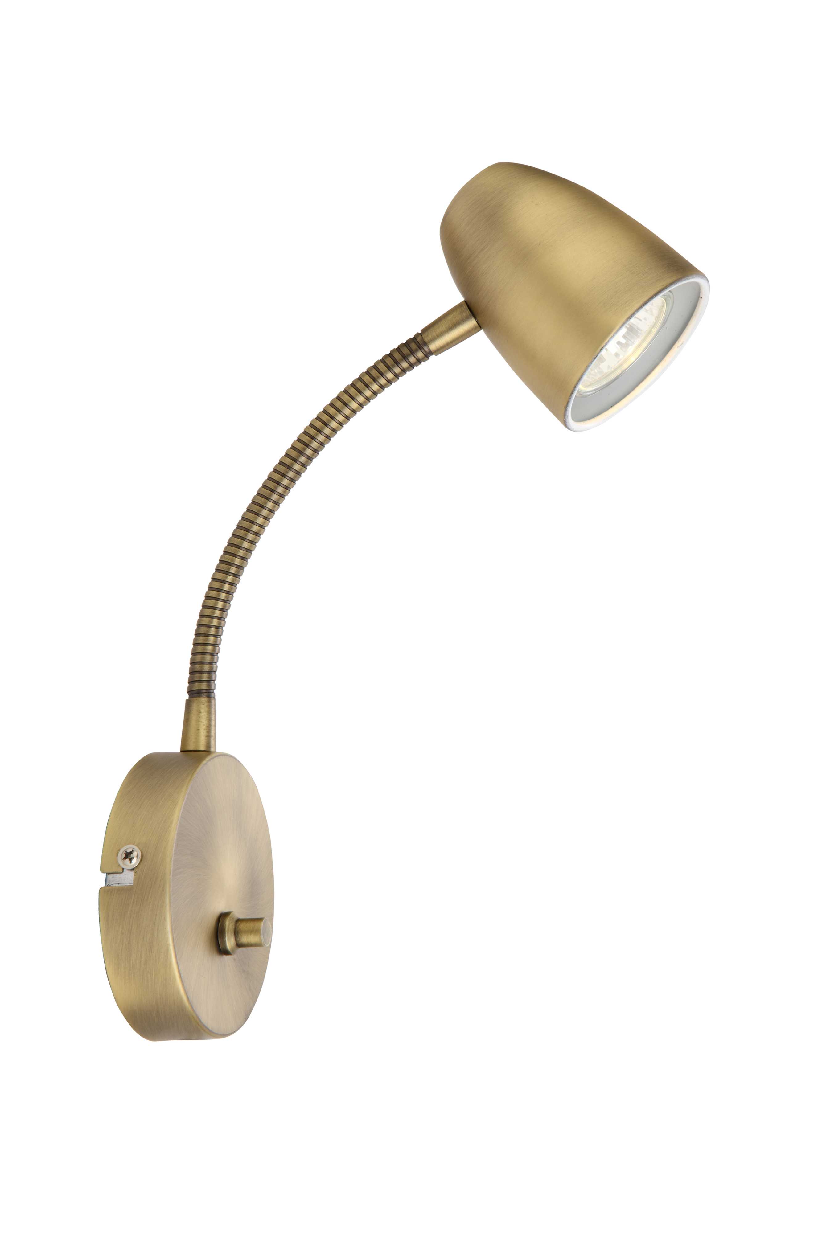 Aneta Lighting - SANDNES vegglampe antikk m/dimmer, max 6W GU10