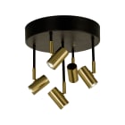 Aneta Lighting - GUSTO takspot rund 5-lys sort, LED 5W
