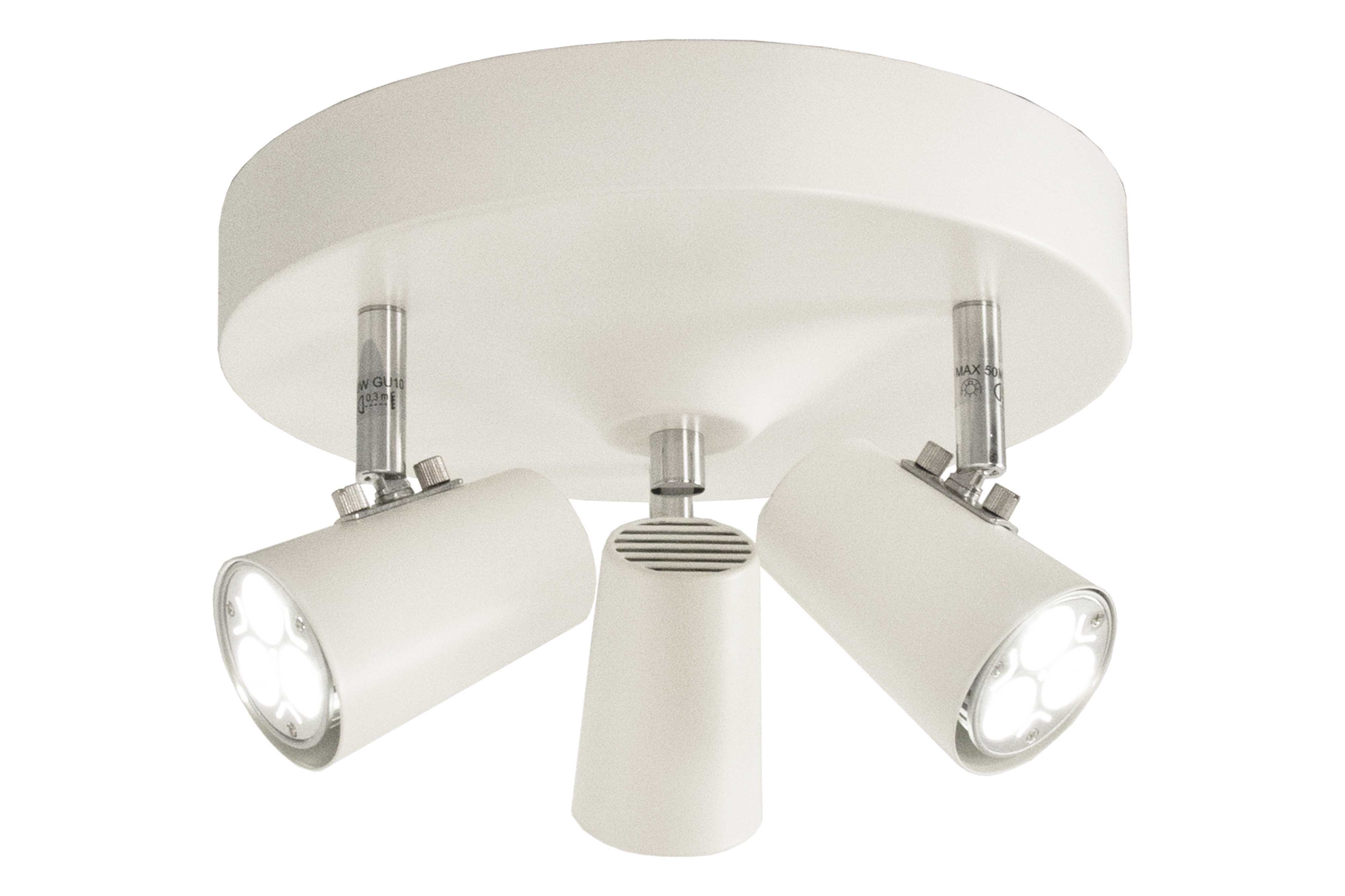 Aneta Lighting - PILOT takspot rund 3-lys hvit, max 3x50W GU10
