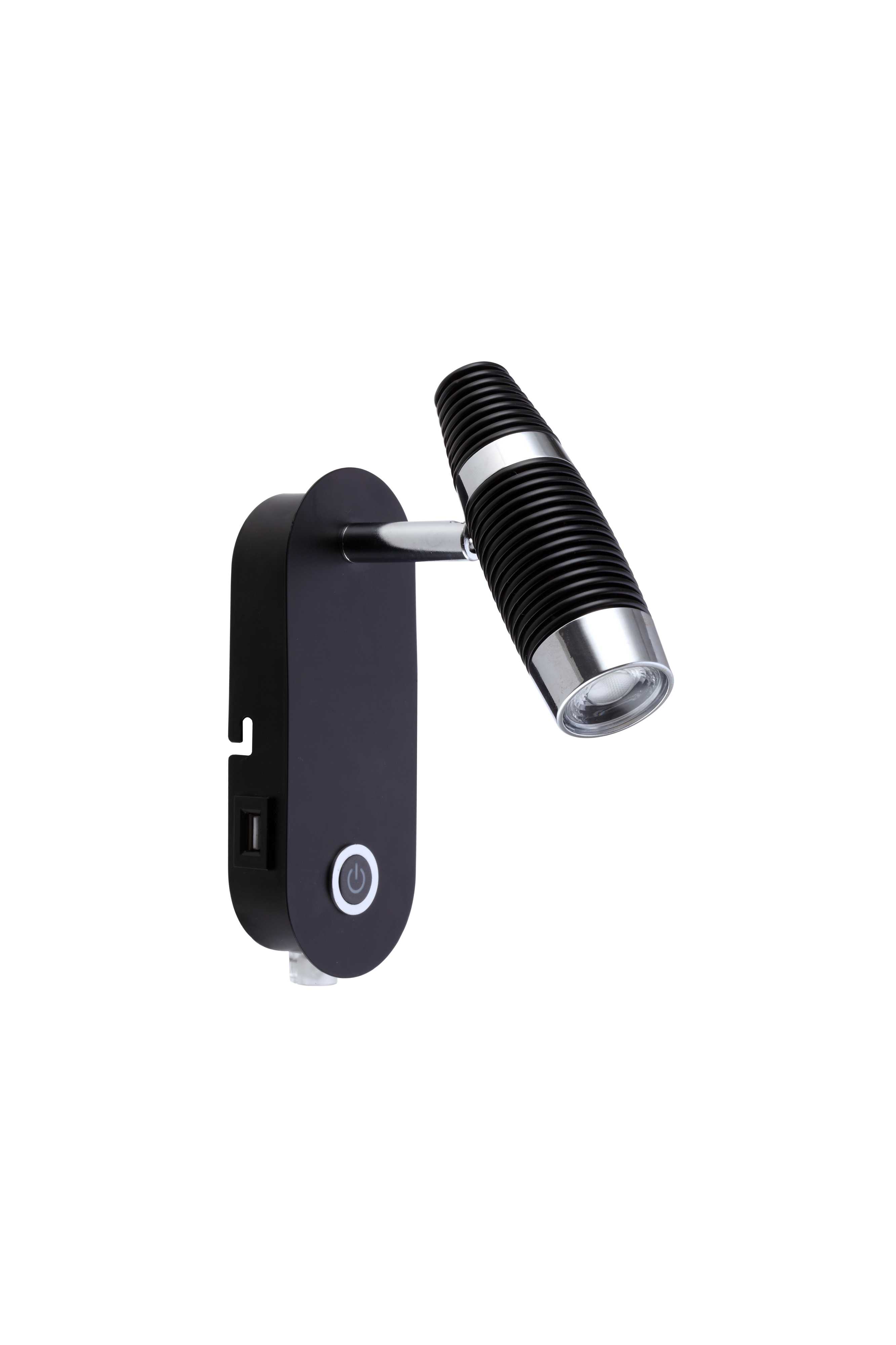 Aneta Lighting - CUBA veggspot sort/krom, LED 5W