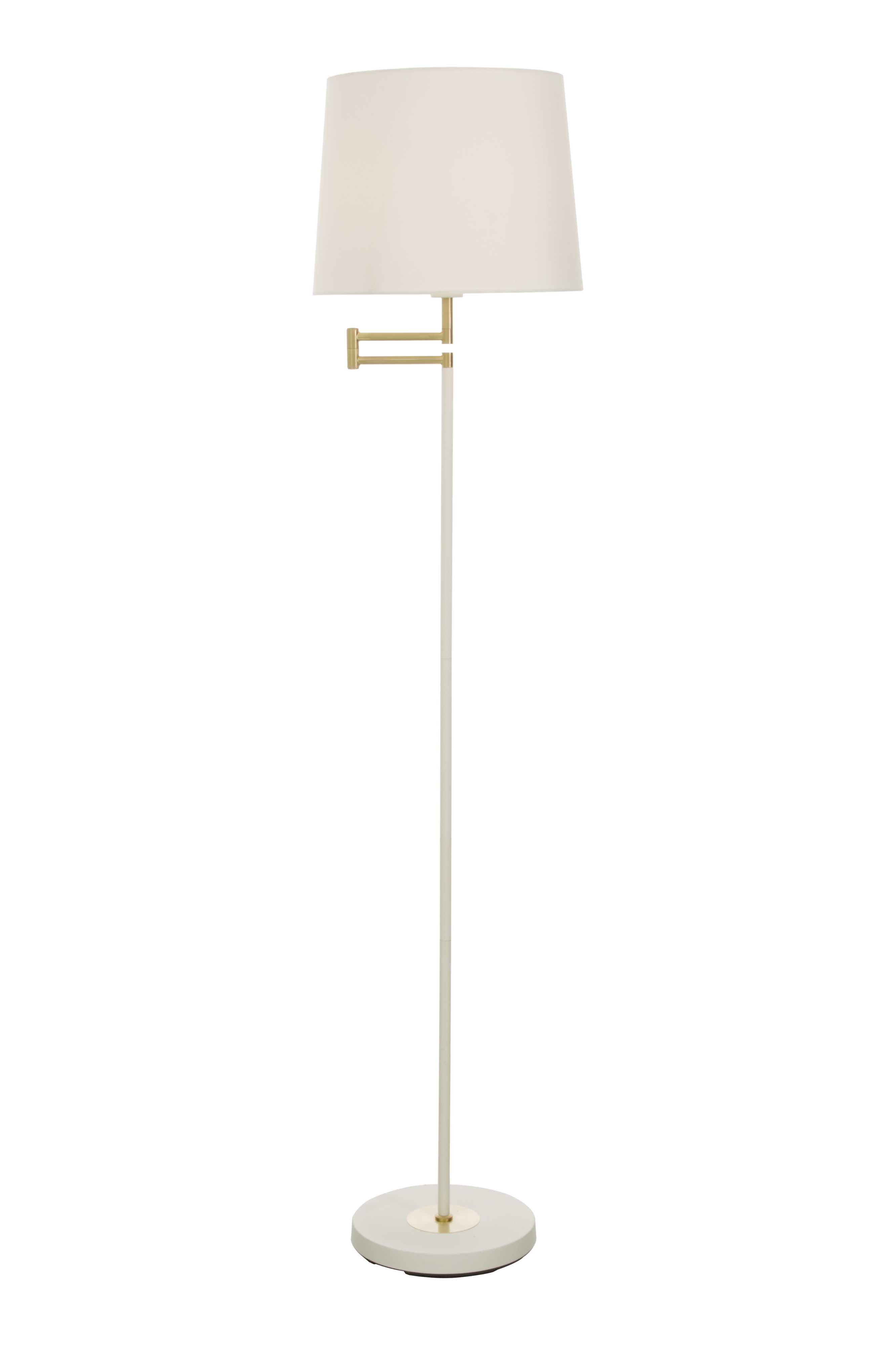 Aneta Lighting - BIRKA GULVLAMPE HVIT/MESSING