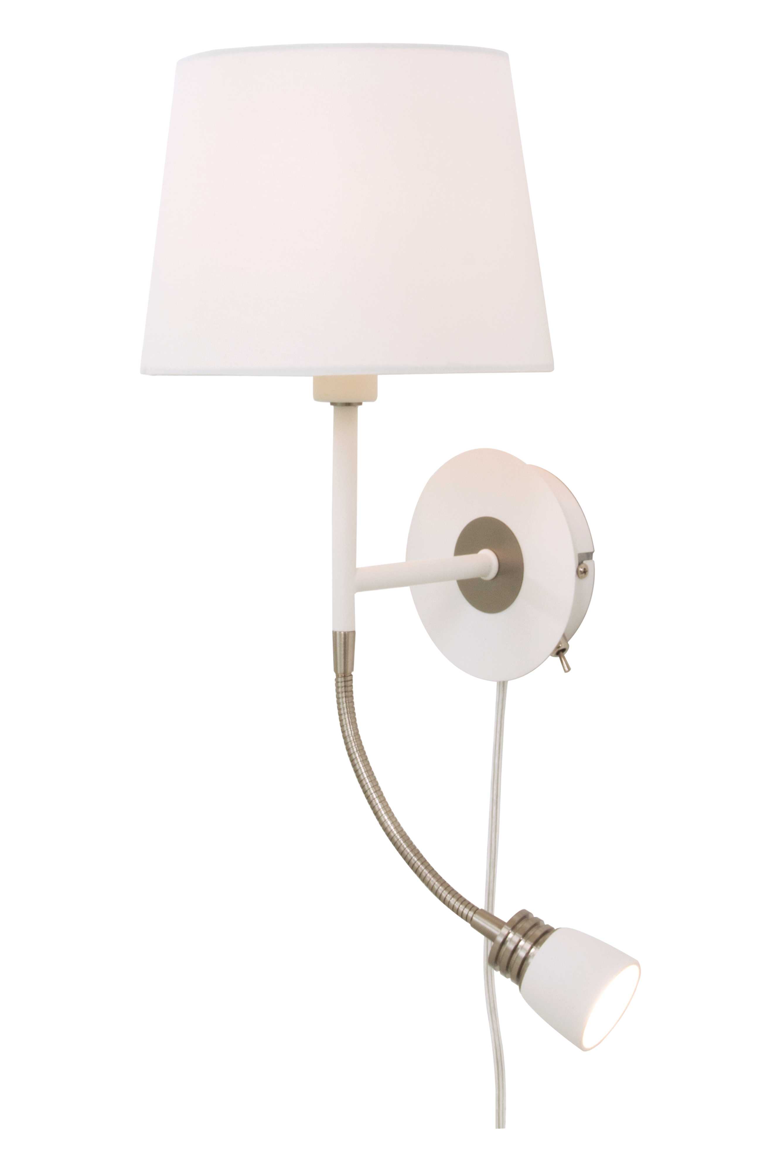 Aneta Lighting - EKETORP VEGGLAMPE HVIT/STÅL