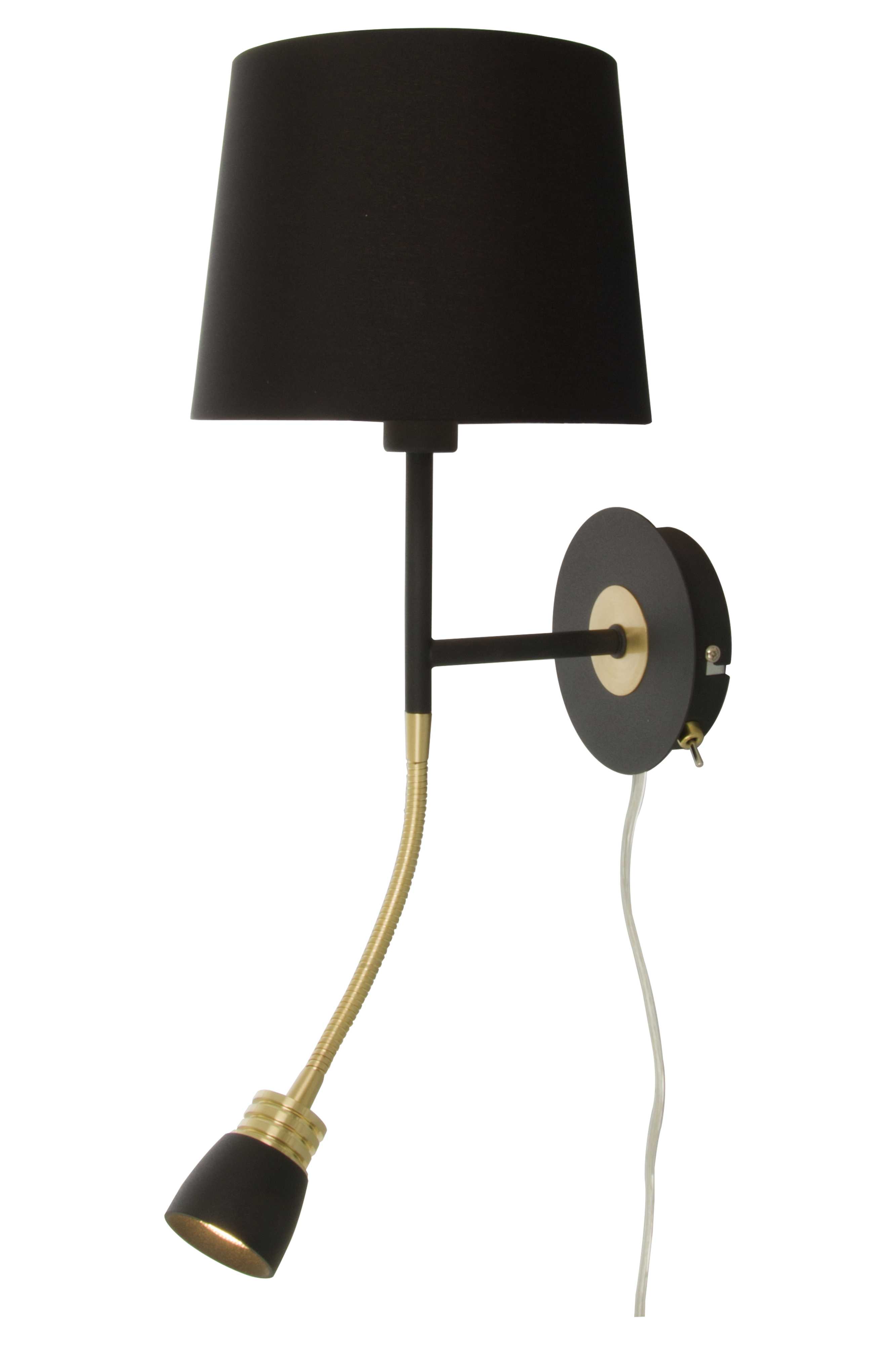Aneta Lighting - EKETORP VEGGLAMPE SVART/MESSING