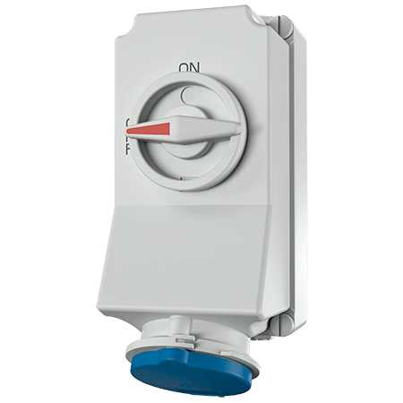 Mennekes - 5104A,32A4p9h 230V Veggmontert Uttak DUO Block IP44