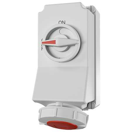 Mennekes - 5608A,32A5p6h 400V Veggmontert Uttak DUO Block IP67
