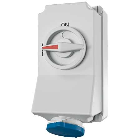 Mennekes - 5099A,16A4p9h 230V Veggmontert Uttak DUO Block IP44