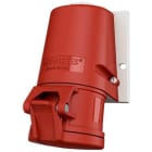 Mennekes - 27008VN, Veggmontert apparat Uttak 32A5p6h 400V IP44 med liten kapsling. Nikkelbelagte kontakter.