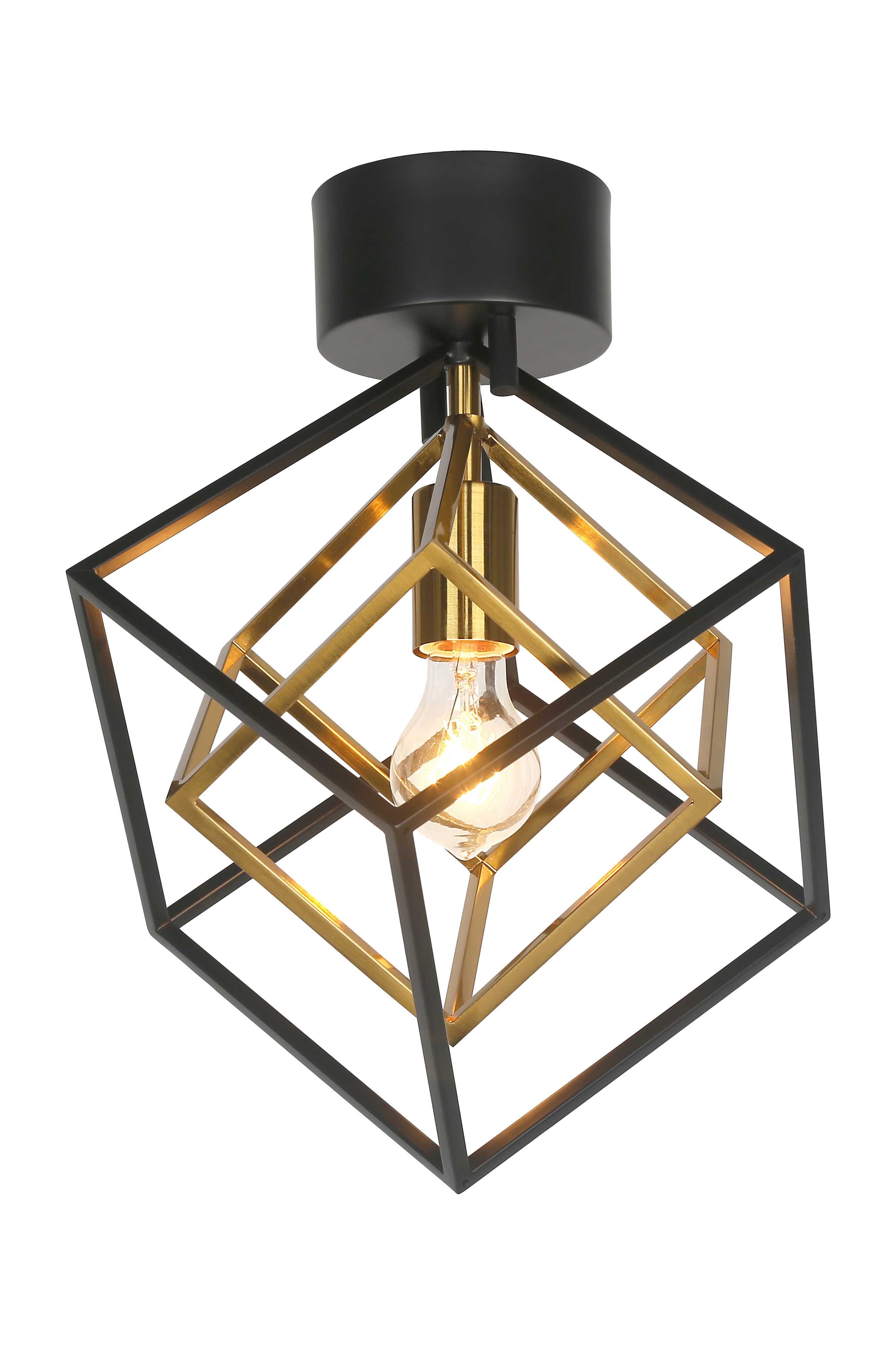 Aneta Lighting - CUBES PLAFOND SVART/MATT MESSING