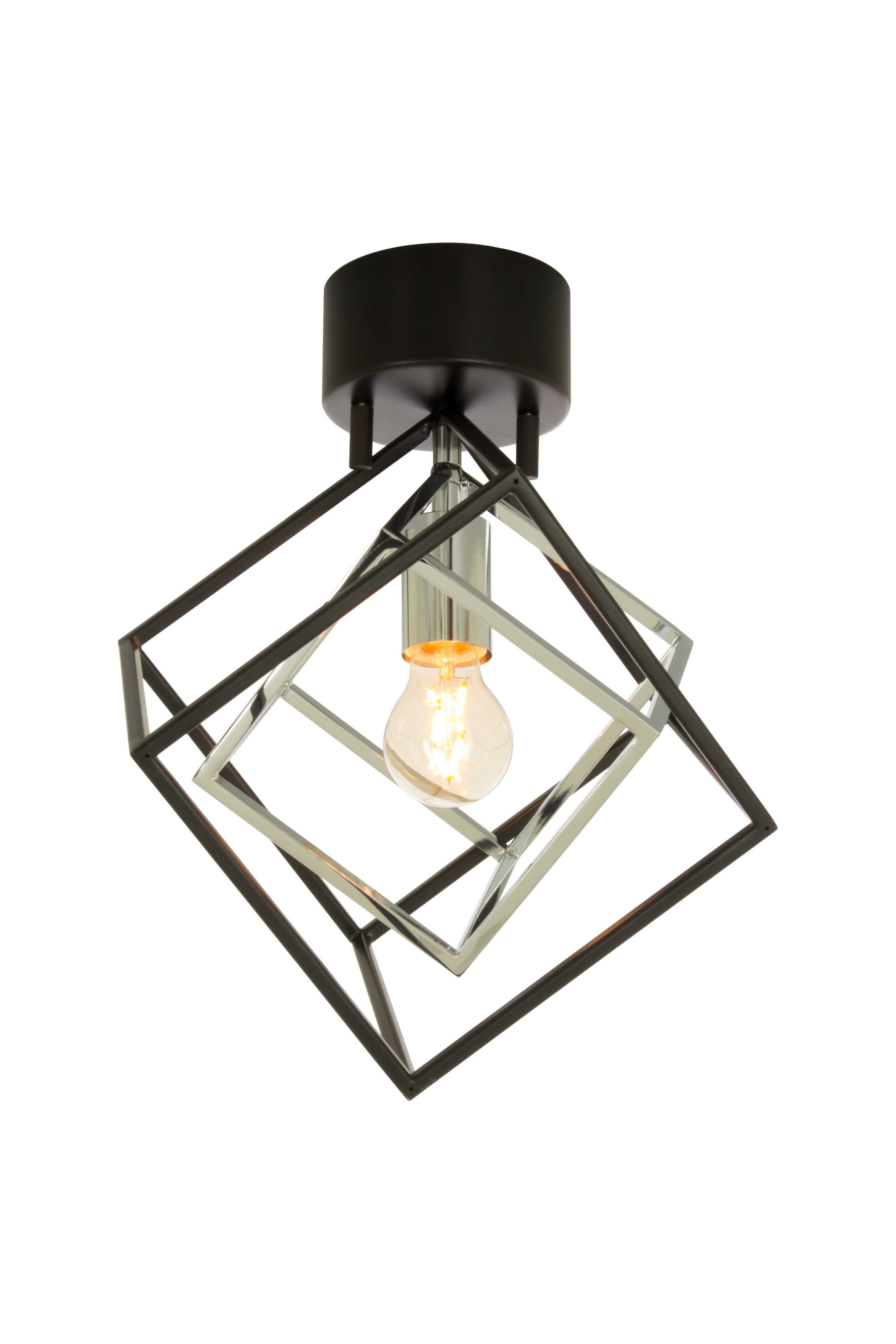 Aneta Lighting - CUBES PLAFOND SVART/KROM
