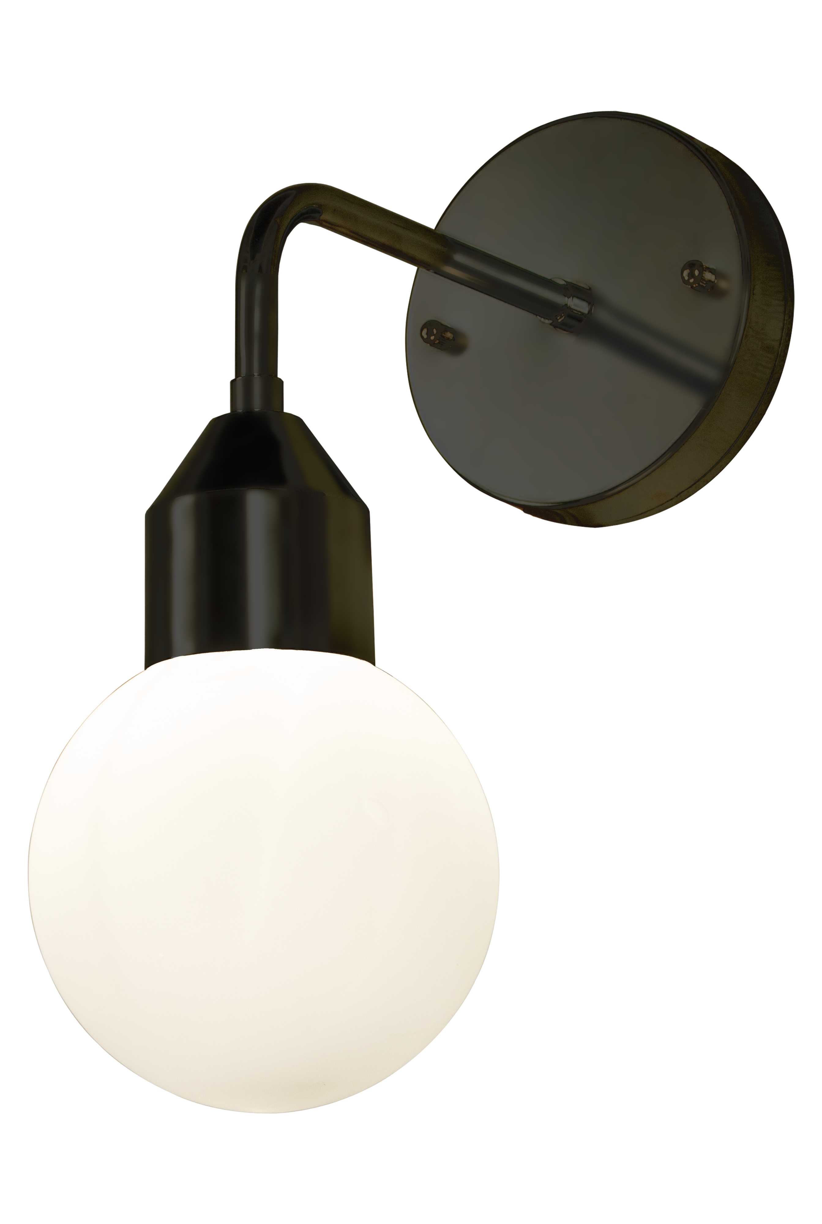 Aneta Lighting - FLORENS VEGGLAMPE BAD SVART/OPAL