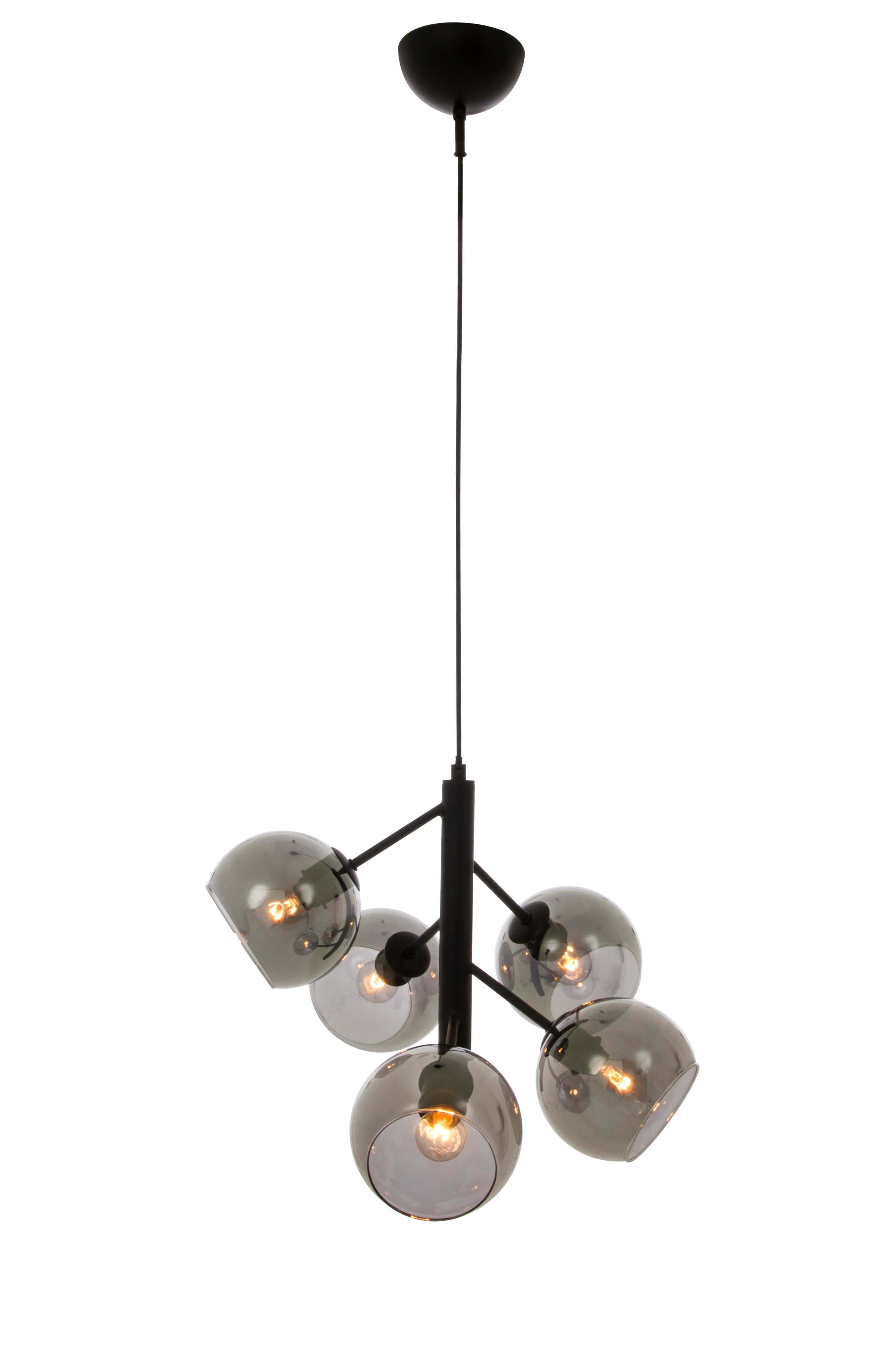 Aneta Lighting - ATOM TAKLAMPE SVART/RØK