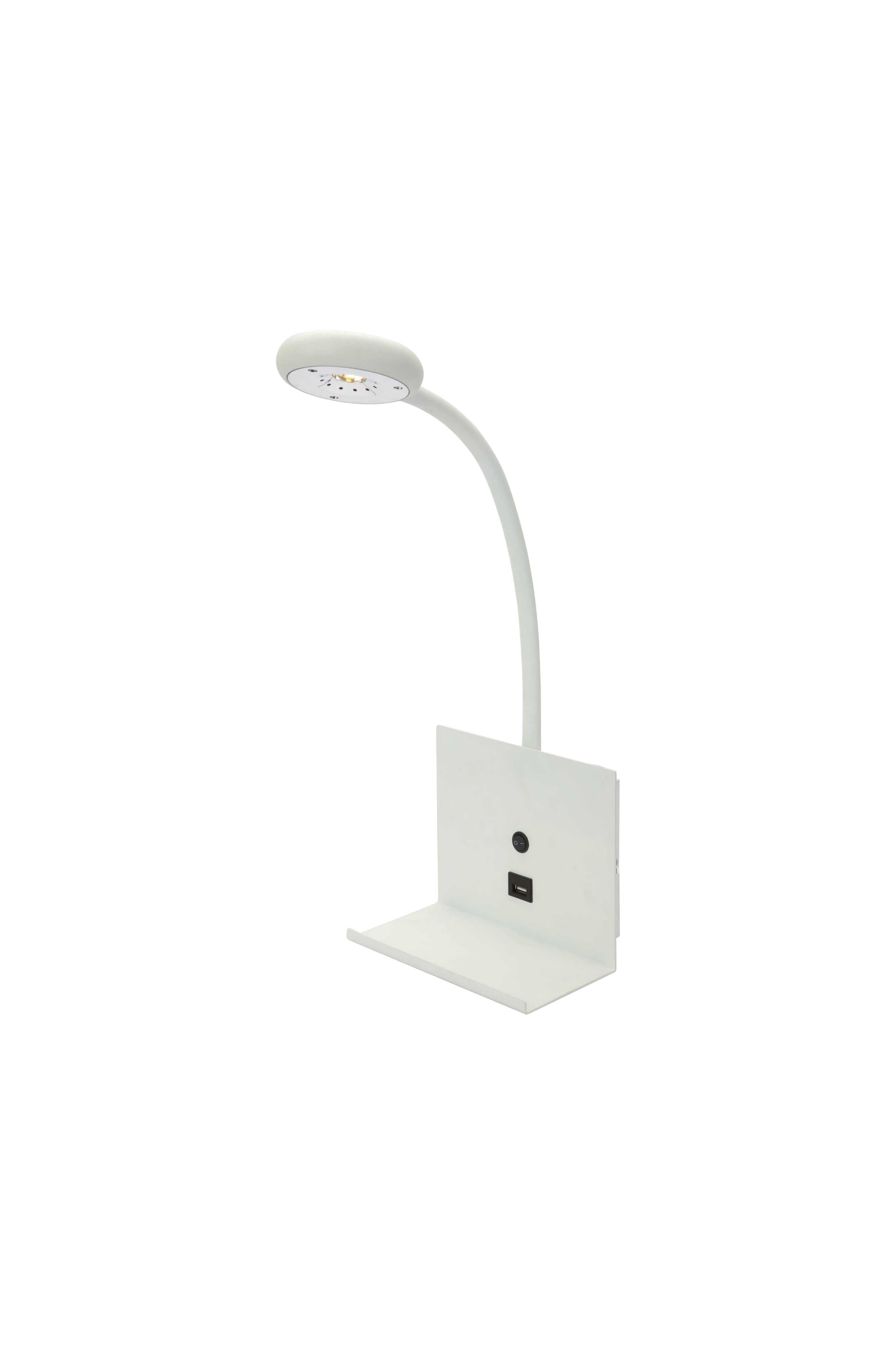 Aneta Lighting - ZET SENGELAMPE M. USB LADER HVIT