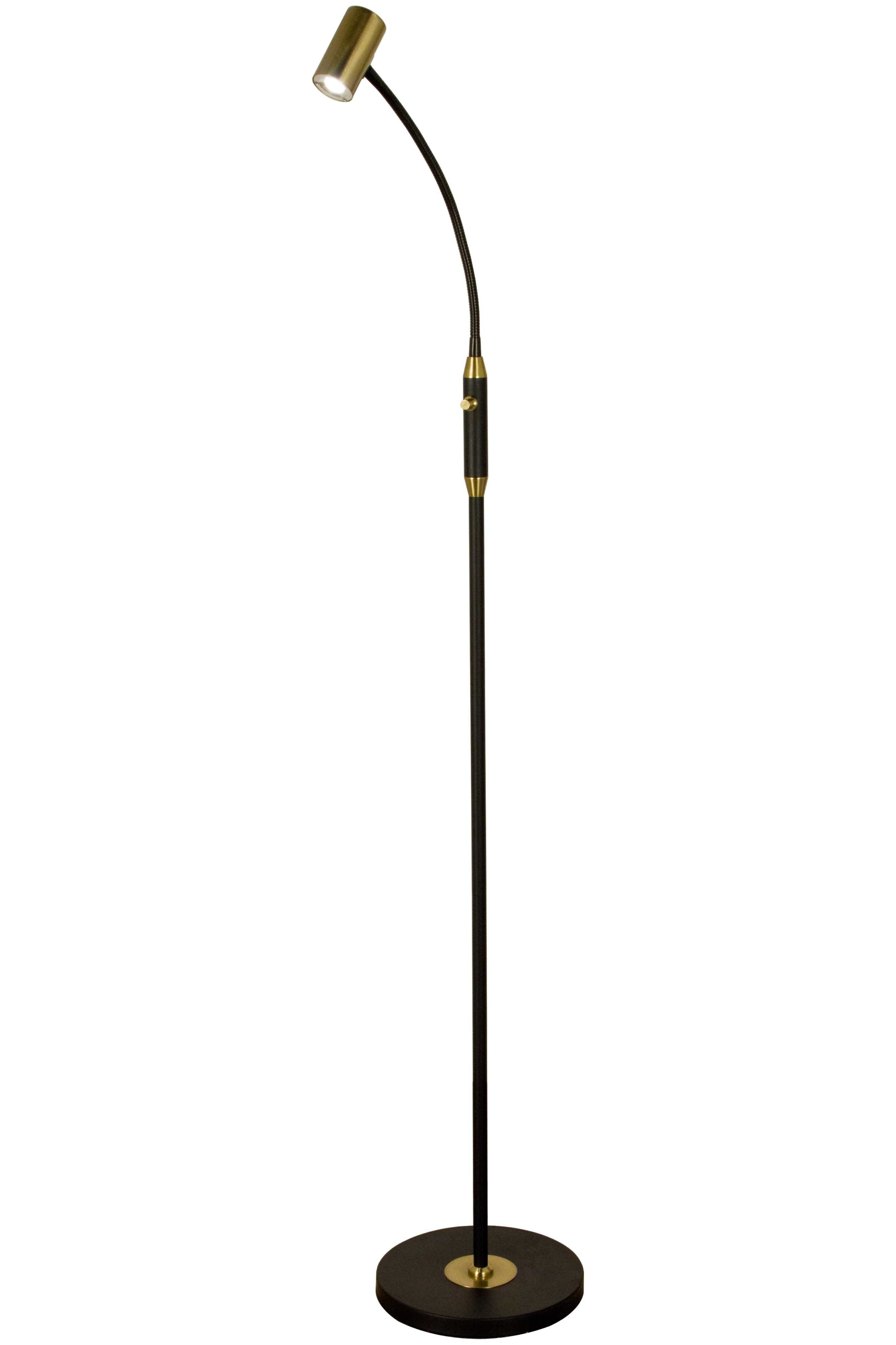 Aneta Lighting - GUSTO golvlampe svart/messing, LED 5W