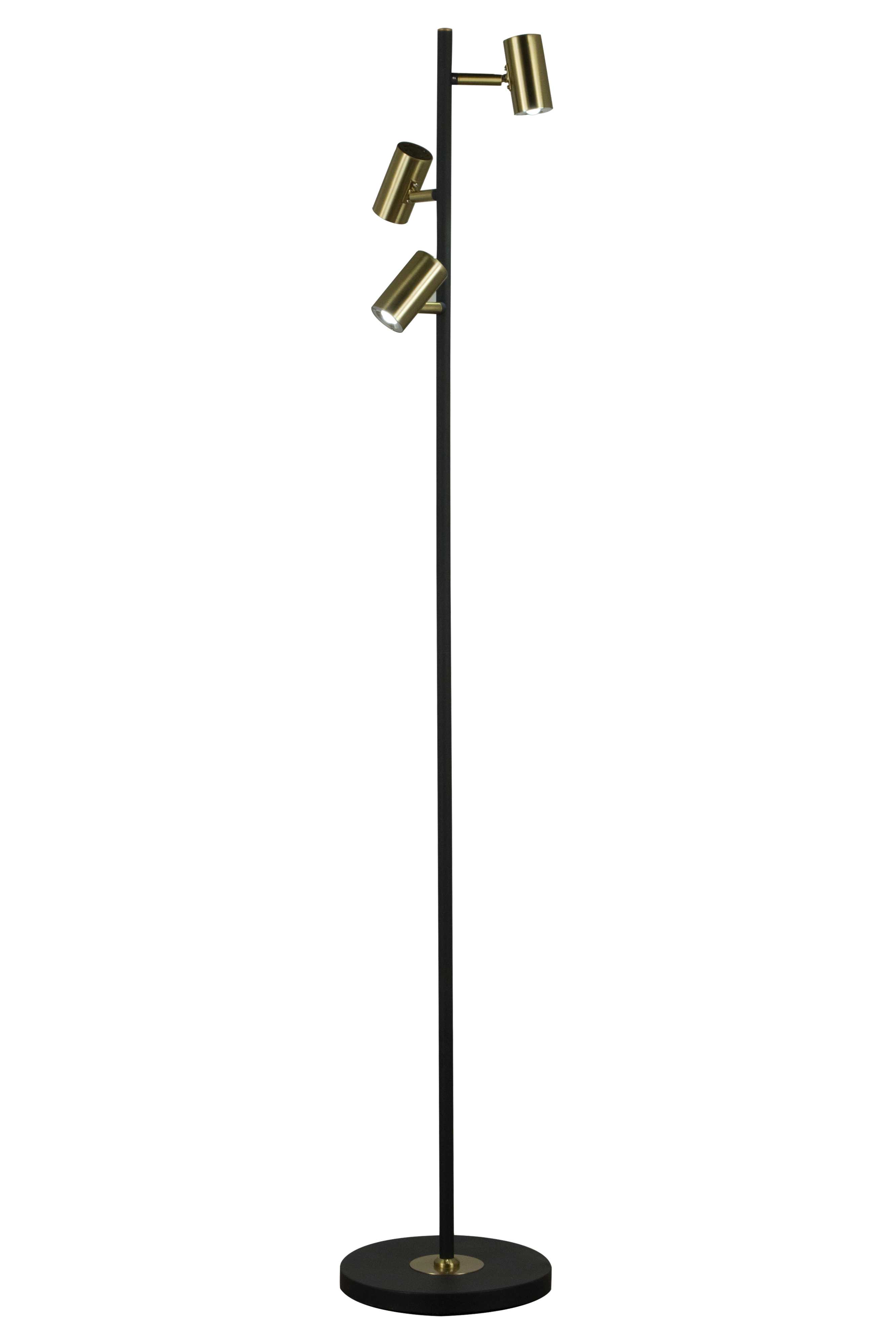 Aneta Lighting - GUSTO golv 3-lys svart/messing, LED 5W